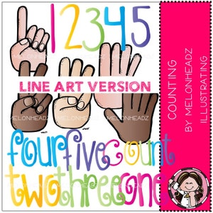 Counting clip art - LINE ART