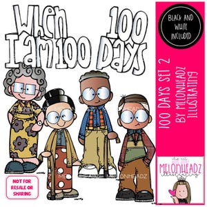 Imágenes prediseñadas de 100 días Imágenes prediseñadas de 100 días de escuela Conjunto 2 Mini