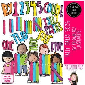 Tally Marks clip art 2025, Math clip art, Counting clip art COMBO PACK