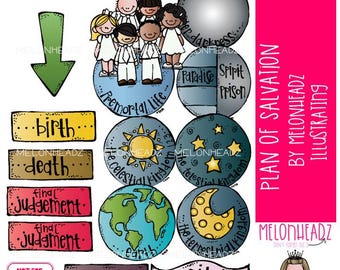 Plan of salvation clip art, LDS clip art, Plan of Happiness clip art COLORED Version