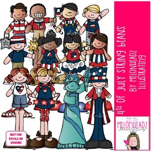 4th of July clip art String Beans, Independence Day clip art, patriotic clip art COLORED Version