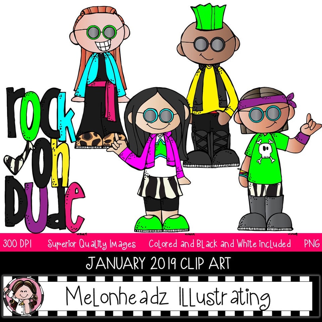 Melonheadz Addicts Clip Art - January 2019 Set - Mini - Etsy