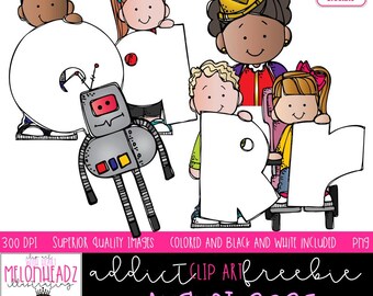 Melonheadz Addicts August 2025 clip art, Alphabet Mini