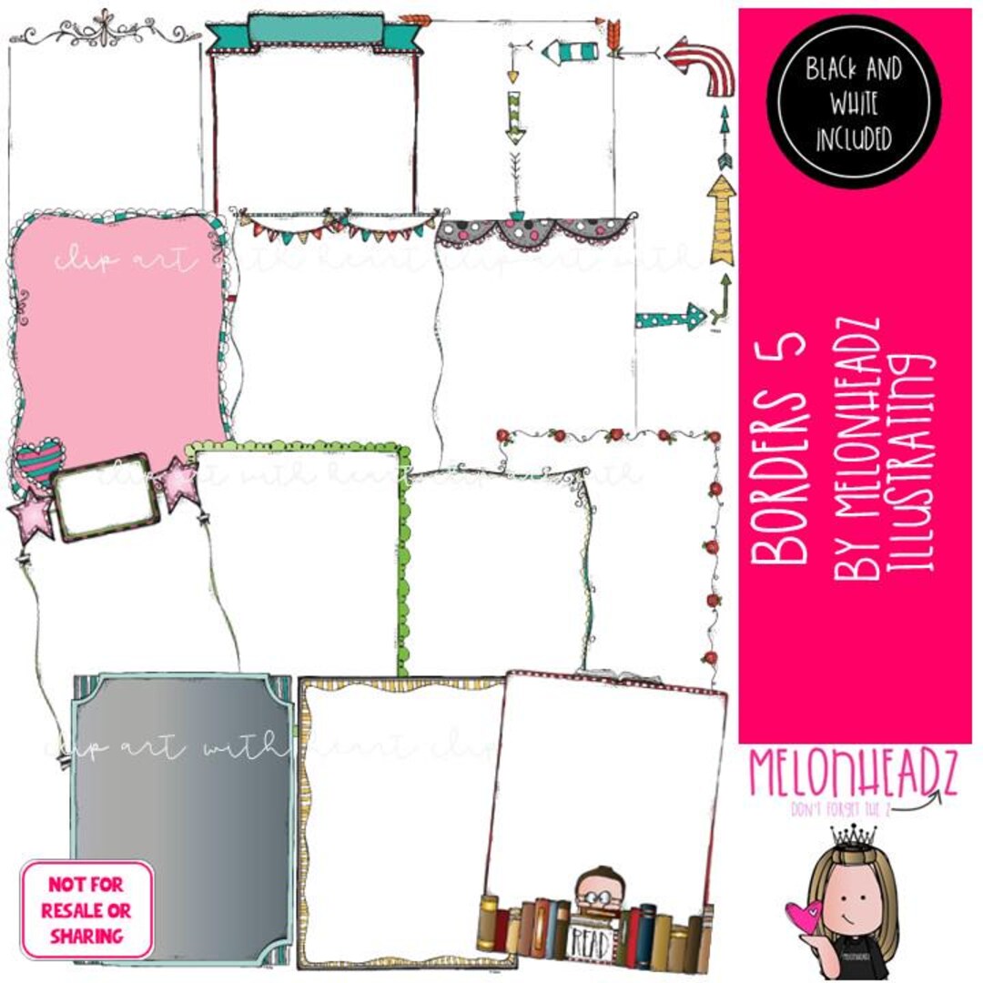Borders Clip Art Part 5 - COMBO PACK - Etsy
