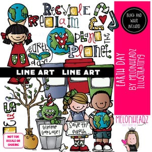 Tag der Erde Clip Art Recycling Clip Art Umweltbewusstsein Tag Clip Art LINE ART und schwarz und weiß