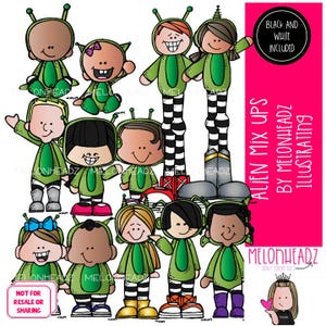 Aliens Mix Ups clip art, Space COMBO PACK