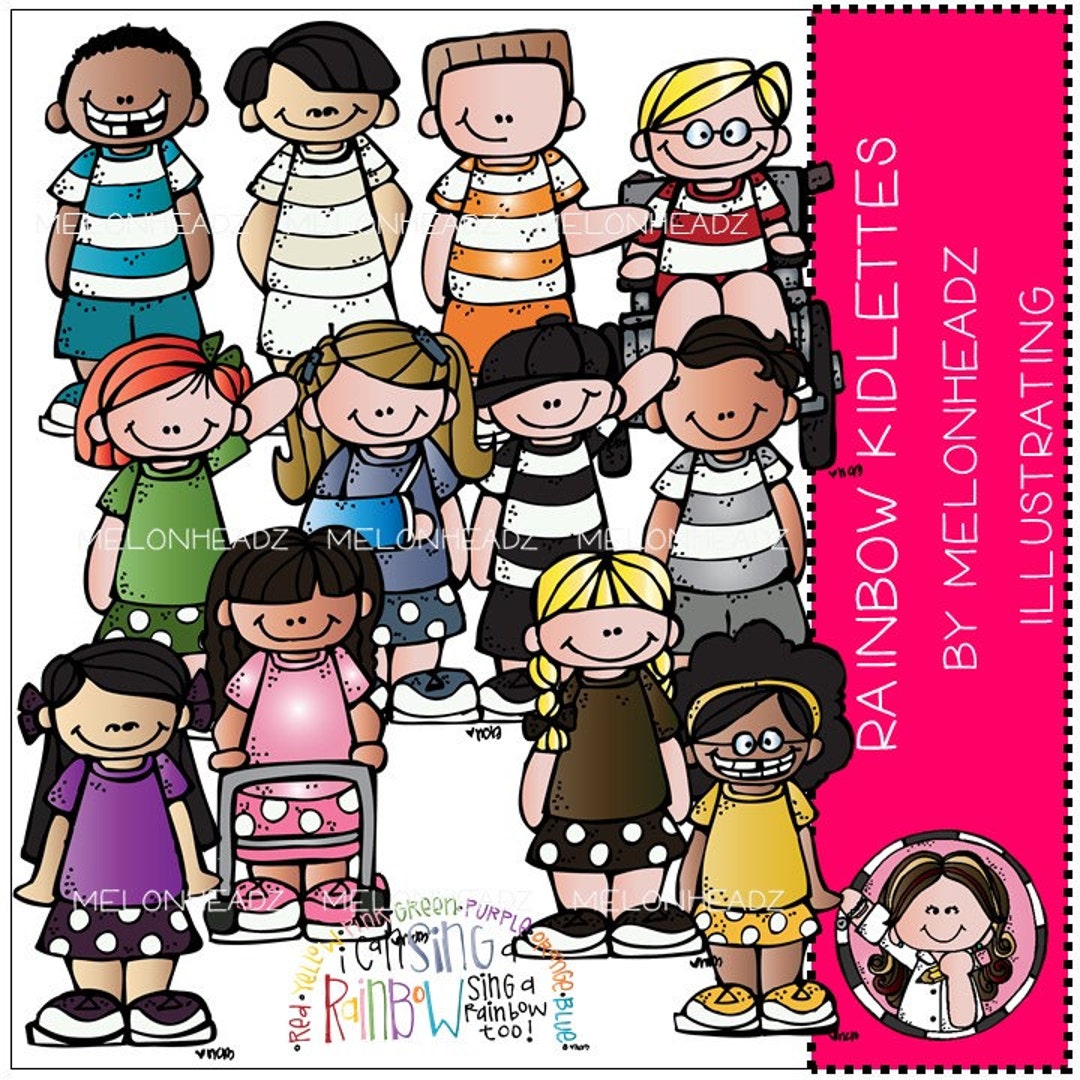 Rainbow Kidlettes Clip Art - COMBO PACK - Etsy