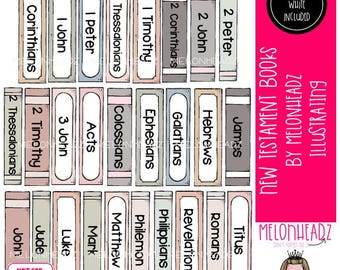 New Testament Books clip art, Bible, Printable PDF COMBO PACK