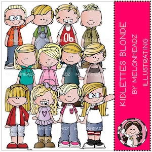 Kidlettes clip art - Blonde Haired - Combo Pack
