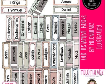 Old Testament Books clip art, Bible, Printable PDF COMBO PACK
