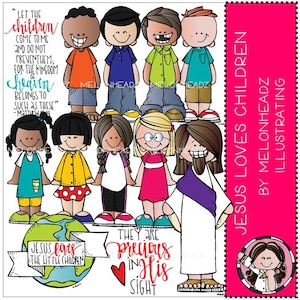 Jesus loves Children clip art - COMBO PACK