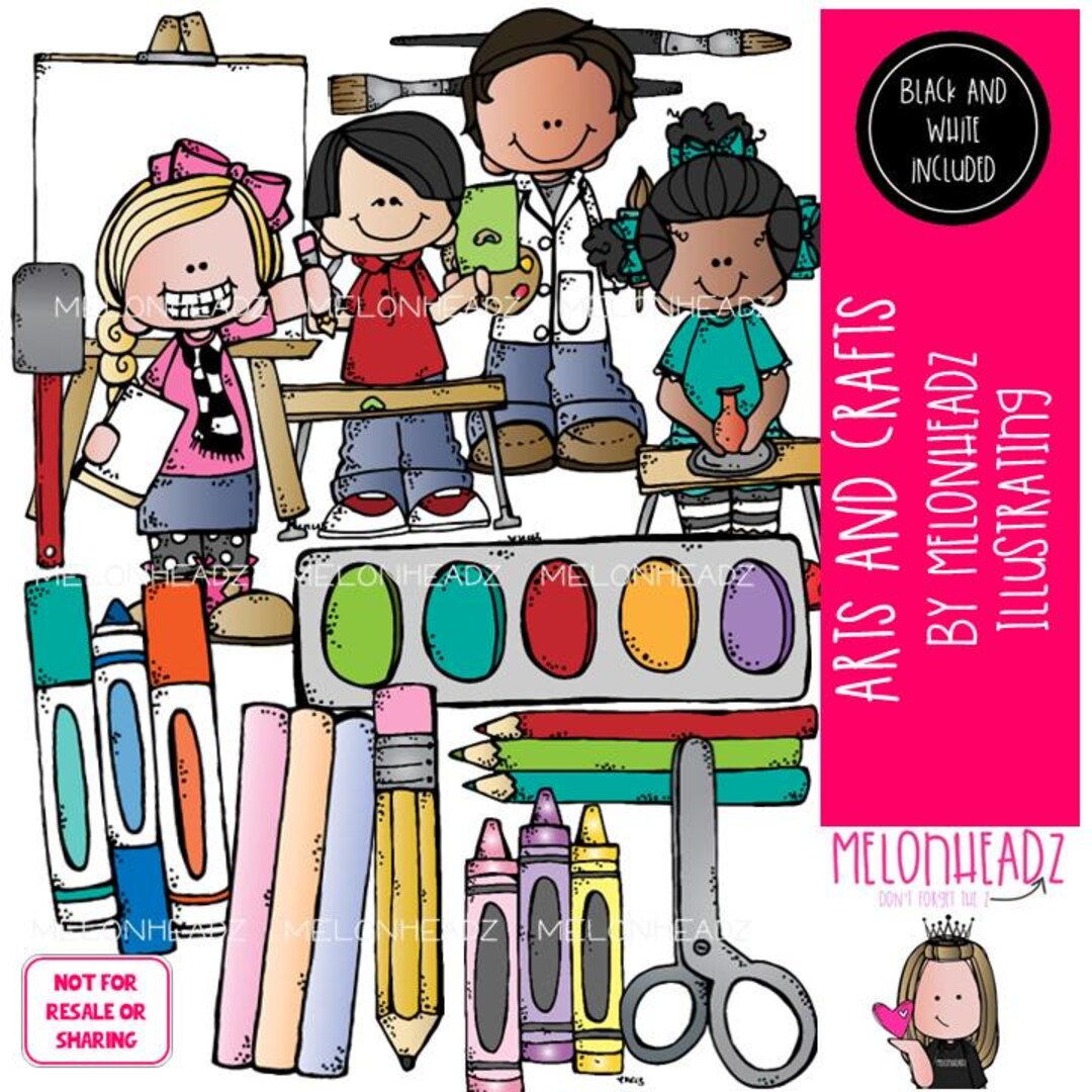 Arts and Crafts Clip Art, School Supplies, Art Class Combo Pack - Etsy