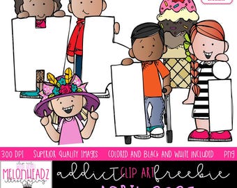 Melonheadz Addicts April 2025 clip art, Alphabet Mini