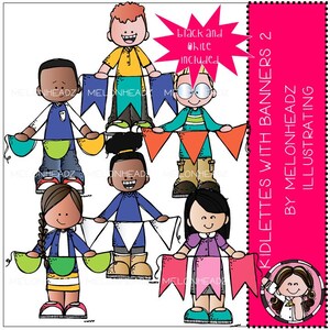Kidlettes clip art - with banners - set 2 - Mini
