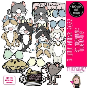 3 Little Kittens clip art 2022 Letteratura clip art Fiaba clipart COMBO PACK