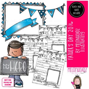 Vatertag Clip Art / printable Dad&#39;s Day Clip Art 2016 COMBO PACK