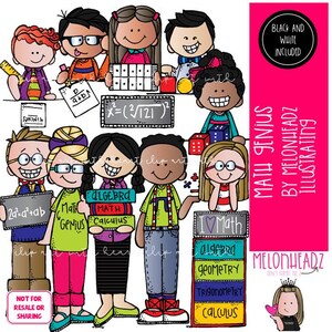 Math Genius clip art Math clip art Kid clip art Combo Pack