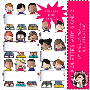 Kidlettes clip art - with signs - Mini - Set 3