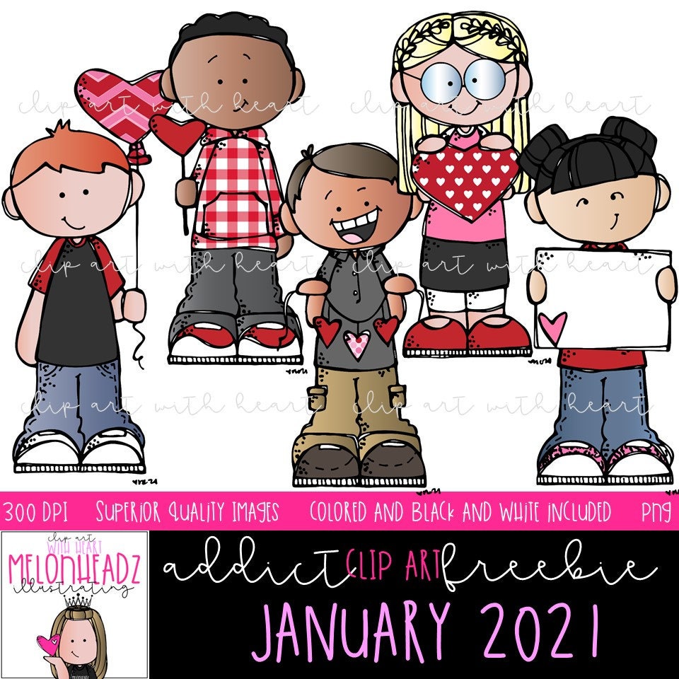 Melonheadz Addicts Clip Art - January Set 2021 - Mini - Etsy