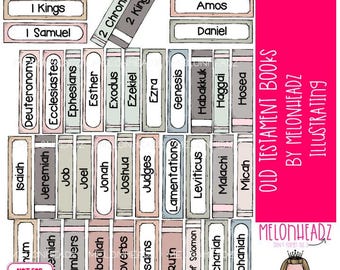 Old Testament Books clip art, Bible, Printable PDF COLORED Version