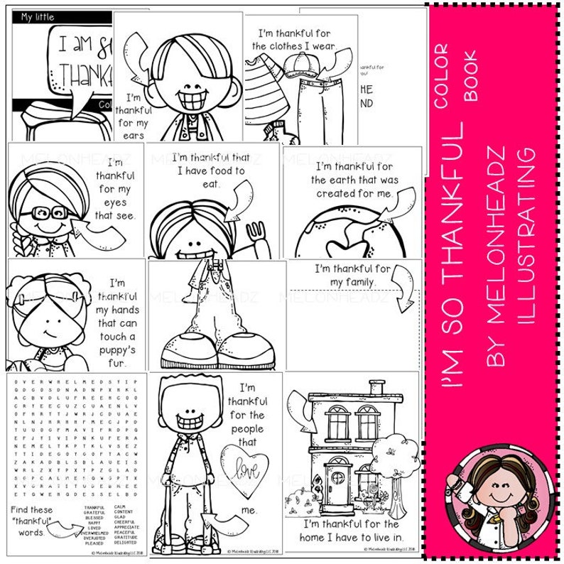 Thankful Color Book Printable image 1