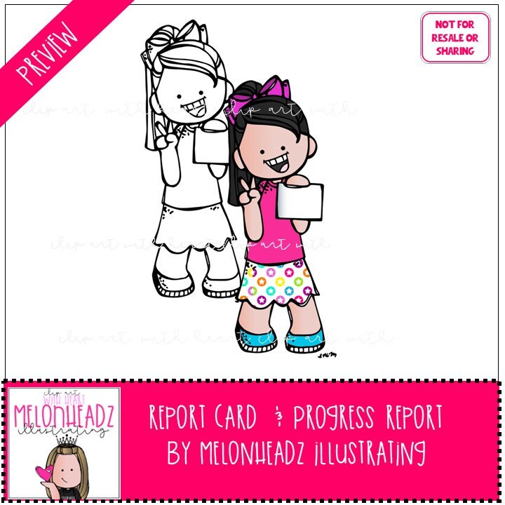 Report Card and Progress Report Day Clip Art Mini - Etsy
