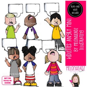Kidlettes clip art, Angry clip art, Expressions clip art, Emotions clip art Mini