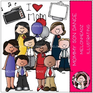Mommy and Son Dance clip art