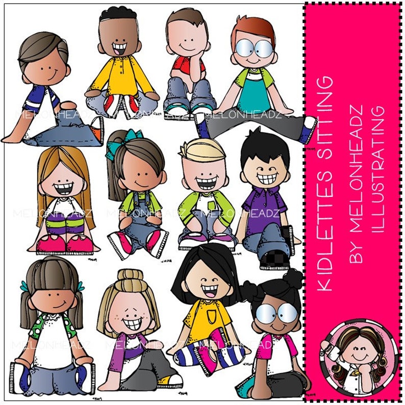 Kidlettes clip art Sitting COMBO PACK image 1