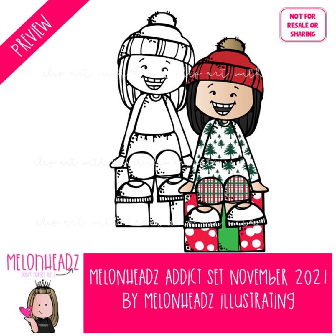 Melonheadz Addicts Clip Art - November Set 2021 - Mini - Etsy