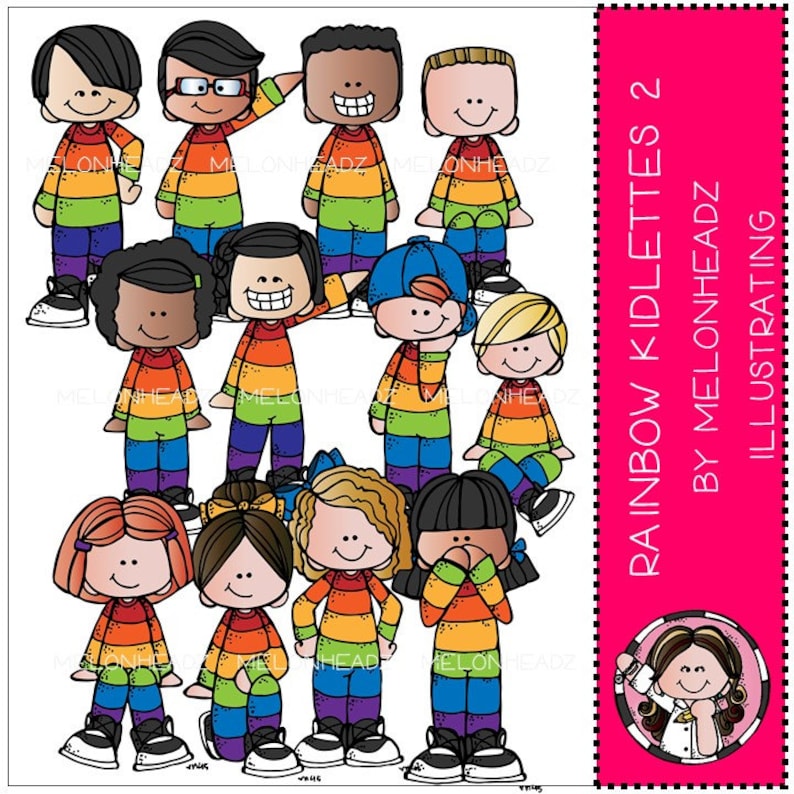 COMBO PACK Rainbow Kidlettes clip art Part 2