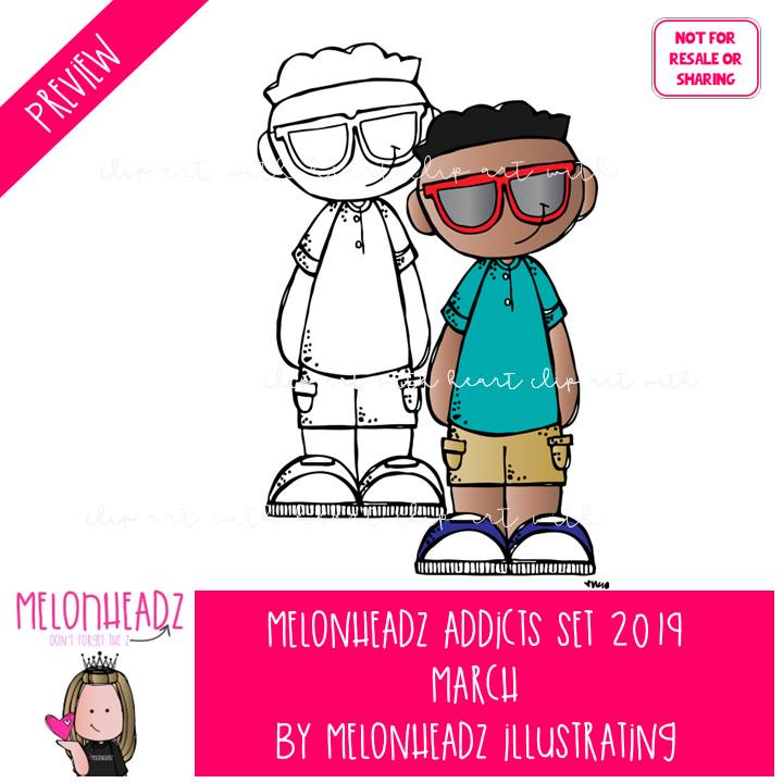 Melonheadz Addicts Clip Art - March 2019 Set - Mini - Etsy