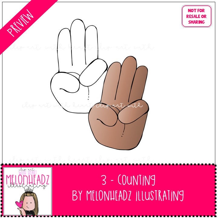 3 - Counting Clip Art - Digi Stamps - Mini - Etsy