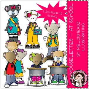 Mouselettes clip art - At School - Mini