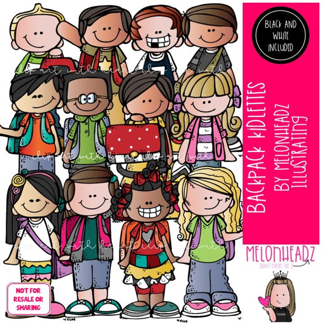 Backpack Kidlettes Clip Art, School Clip Art Combo Pack - Etsy