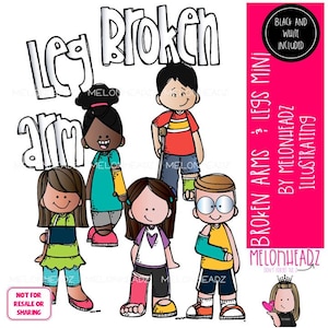 Clip art di braccio e gamba rotti, medico, Mini per la guarigione