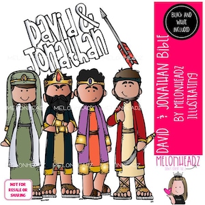 David and Jonathan clip art, Bible Mini