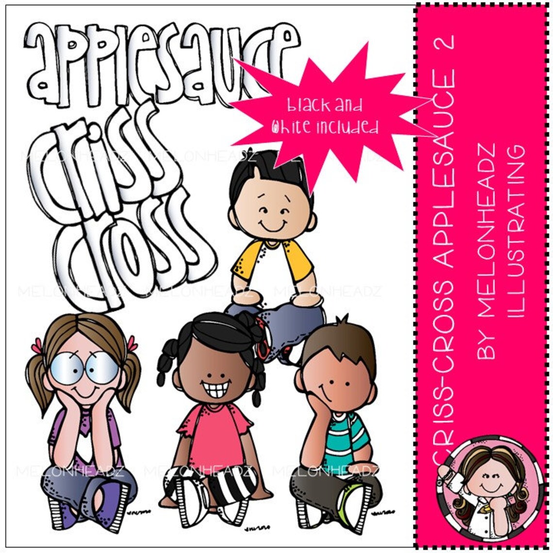 Criss Cross Applesauce Clip Art Mini Etsy