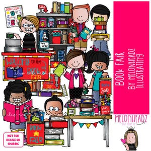 Book Fair clip art, Library, Fund Raiser COLORED Version