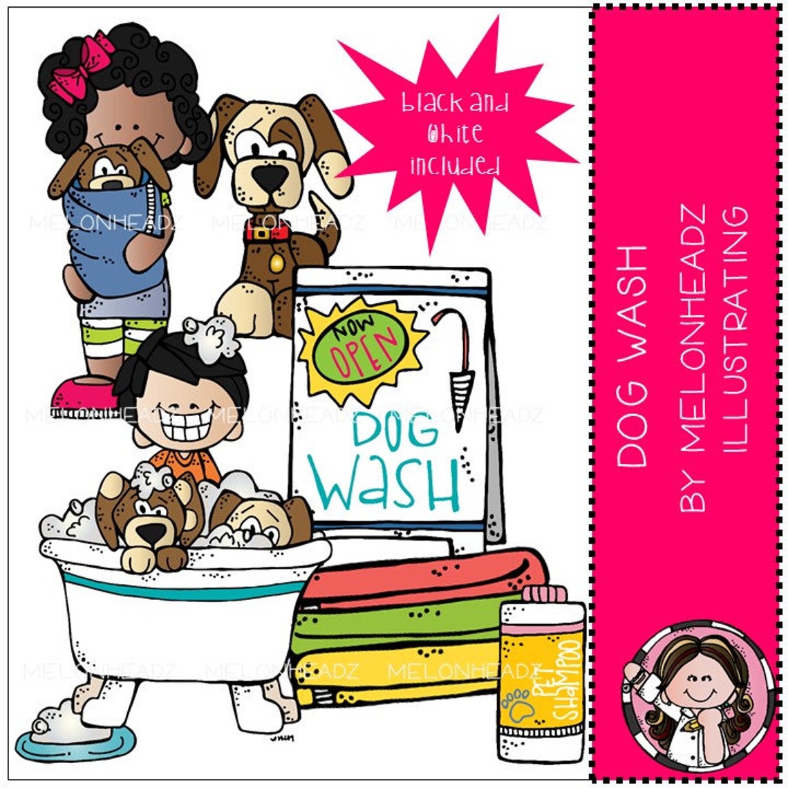 Dog Wash Clip Art Mini - Etsy