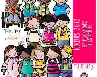 Kidlettes-clipart, kids-clipart GEKLEURDE versie