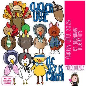 Imágenes prediseñadas de Chicken Little, imágenes prediseñadas de literatura, imágenes prediseñadas de libros complementarios, versión COLOREADA