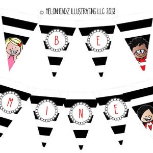 Valentine&#39;s Day clip art and printable banner set
