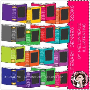 Genres littéraires clip art - livres - COMBO PACK