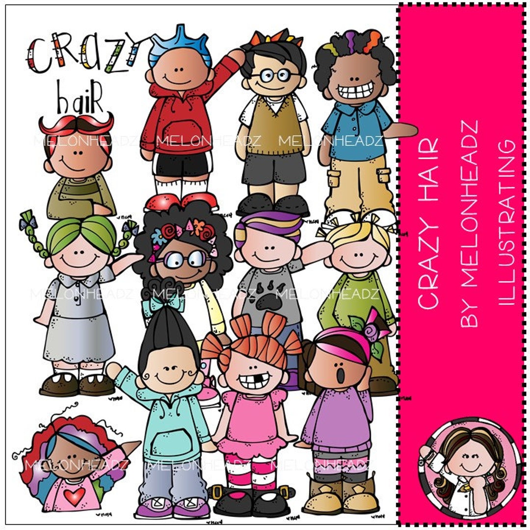 Crazy Hair Clip Art COMBO PACK Etsy