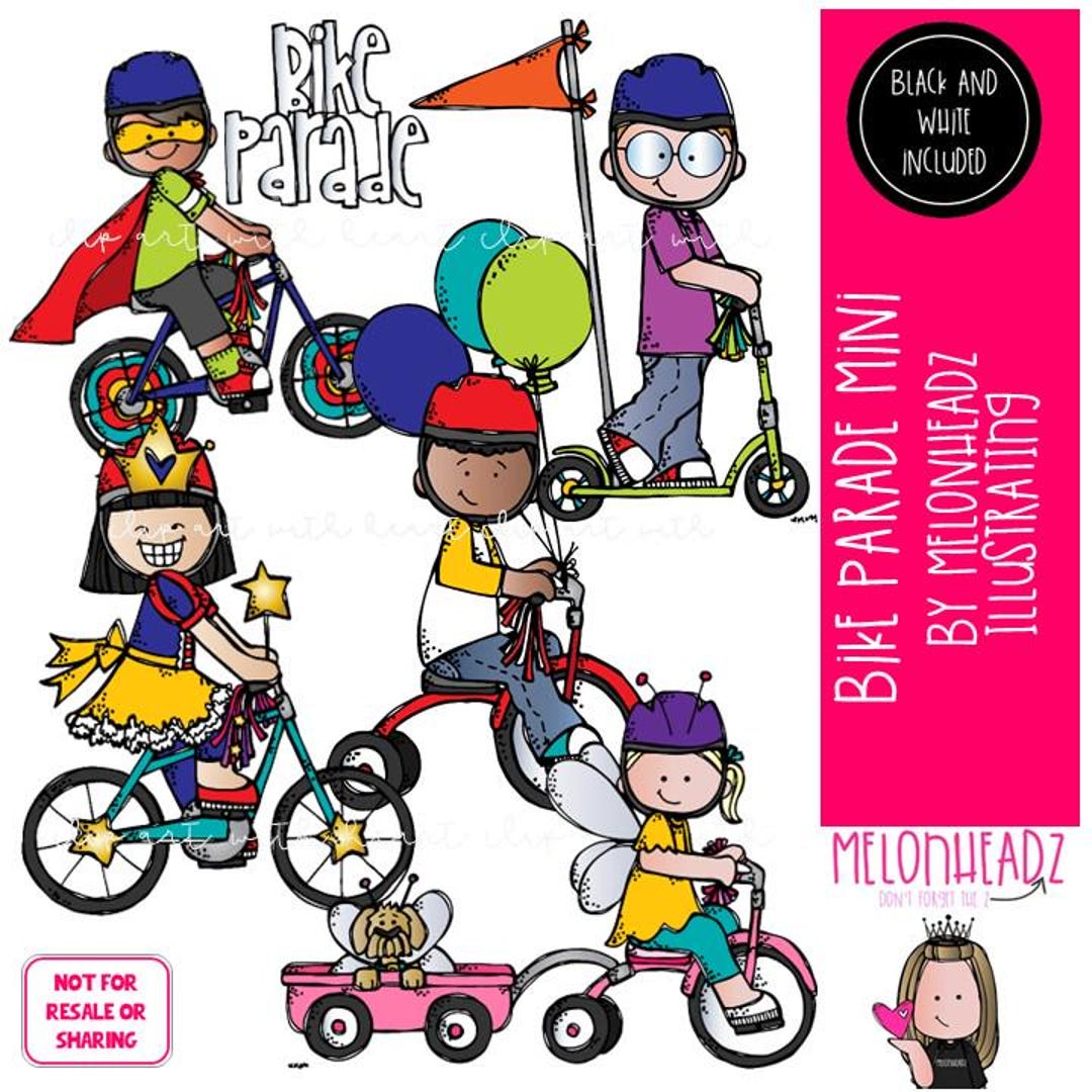 Image clipart Bike Parade, Image clipart vélo Mini France