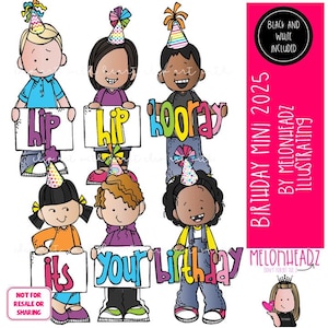 Clipart urodzinowy 2025, clipart imprezowy, To twoje urodziny clipart Mini