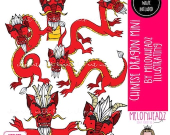 Chinese Dragon clip art, Lunar New Year Mini