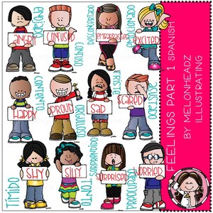 Feelings clip art Part 1 - Spanish