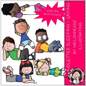 Kidlettes clip art - Sleeping / Laying - Mini
